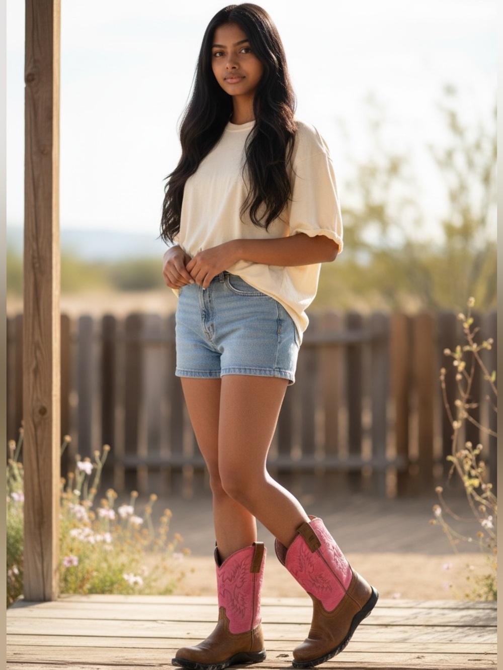 Ariat ATS Pink and Brown Leather Western Boots